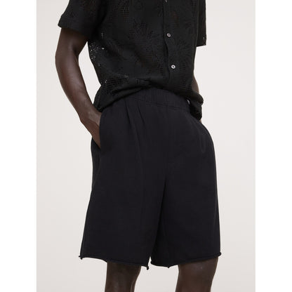 Men's Relaxed Cotton-Fleece Pleated Pull-On Short