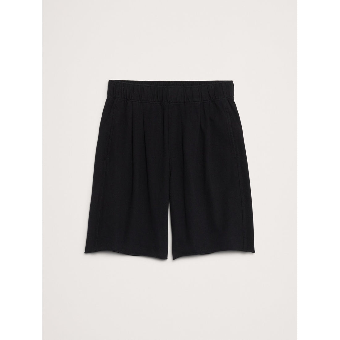 Men's Relaxed Cotton-Fleece Pleated Pull-On Short