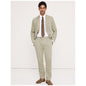 Men's Tailored Slim-Fit Green Linen-Cotton Suit Pant