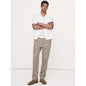 Men's Straight Italian Linen-Cotton Pull-On Pant