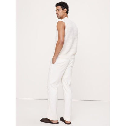 Men's Straight Italian Linen-Cotton Pull-On Pant