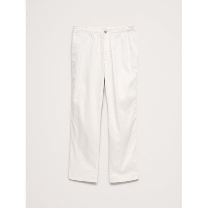 Men's Straight Italian Linen-Cotton Pull-On Pant