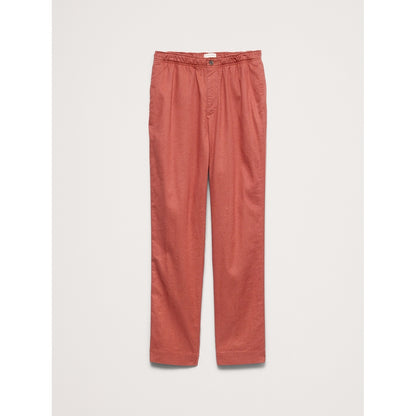 Men's Straight Italian Linen-Cotton Pull-On Pant