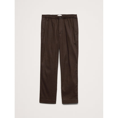 Men's Straight Italian Linen-Cotton Pull-On Pant