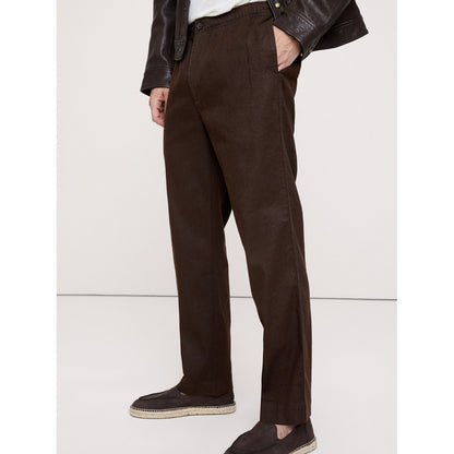 Men's Straight Italian Linen-Cotton Pull-On Pant
