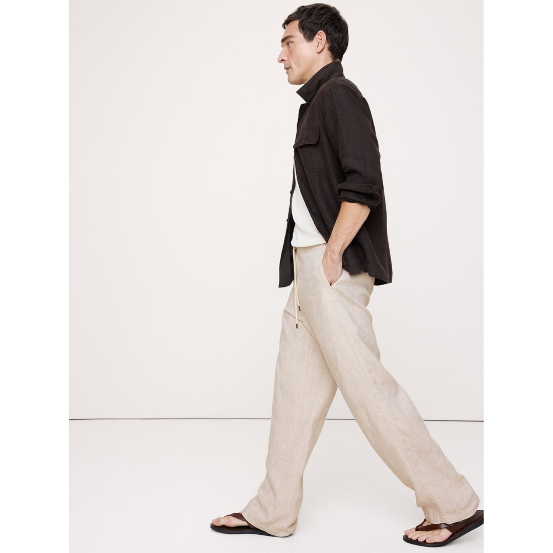 Men's Relaxed Linen Pull-On Beach Pant