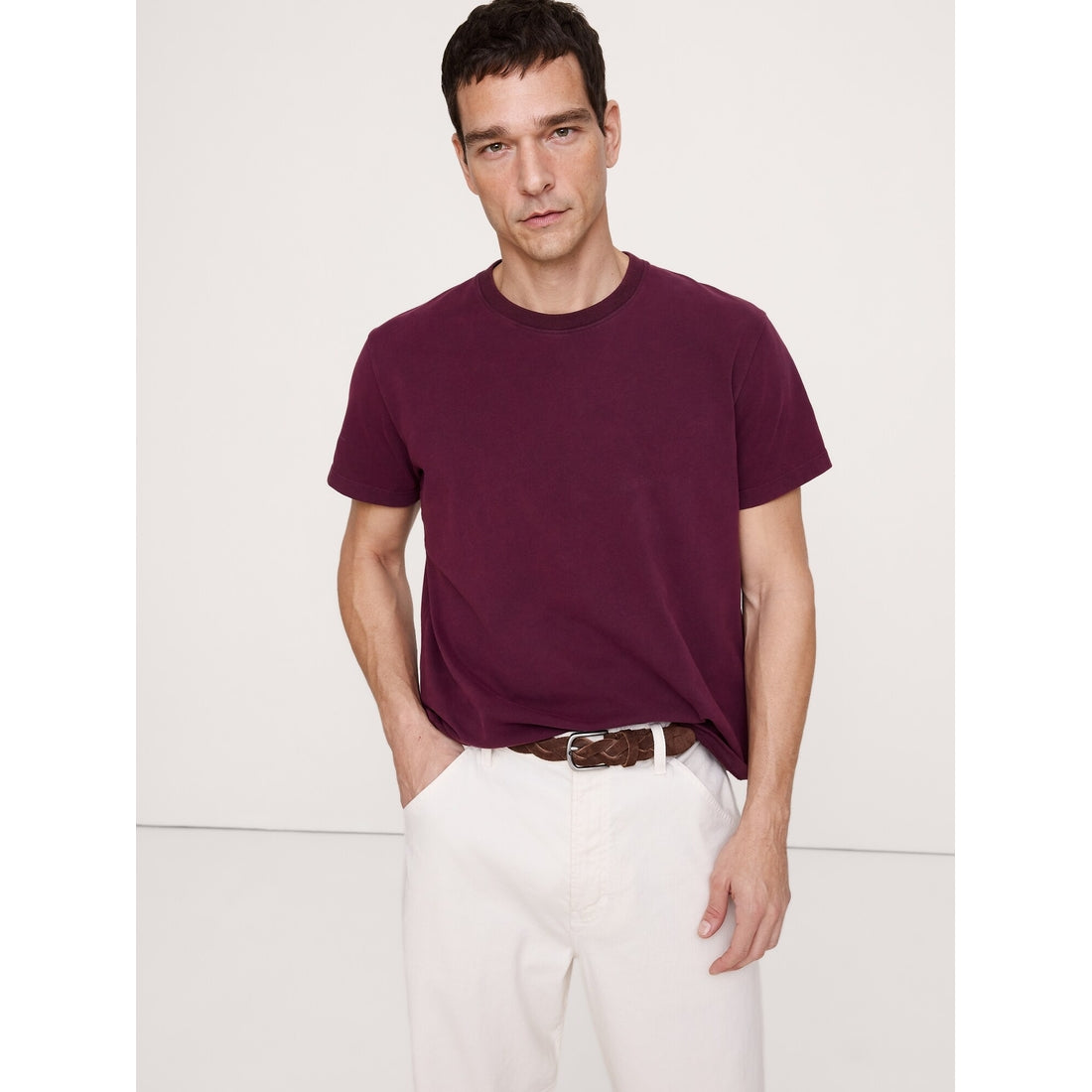 Men's Sueded Cotton Crew-Neck T-Shirt