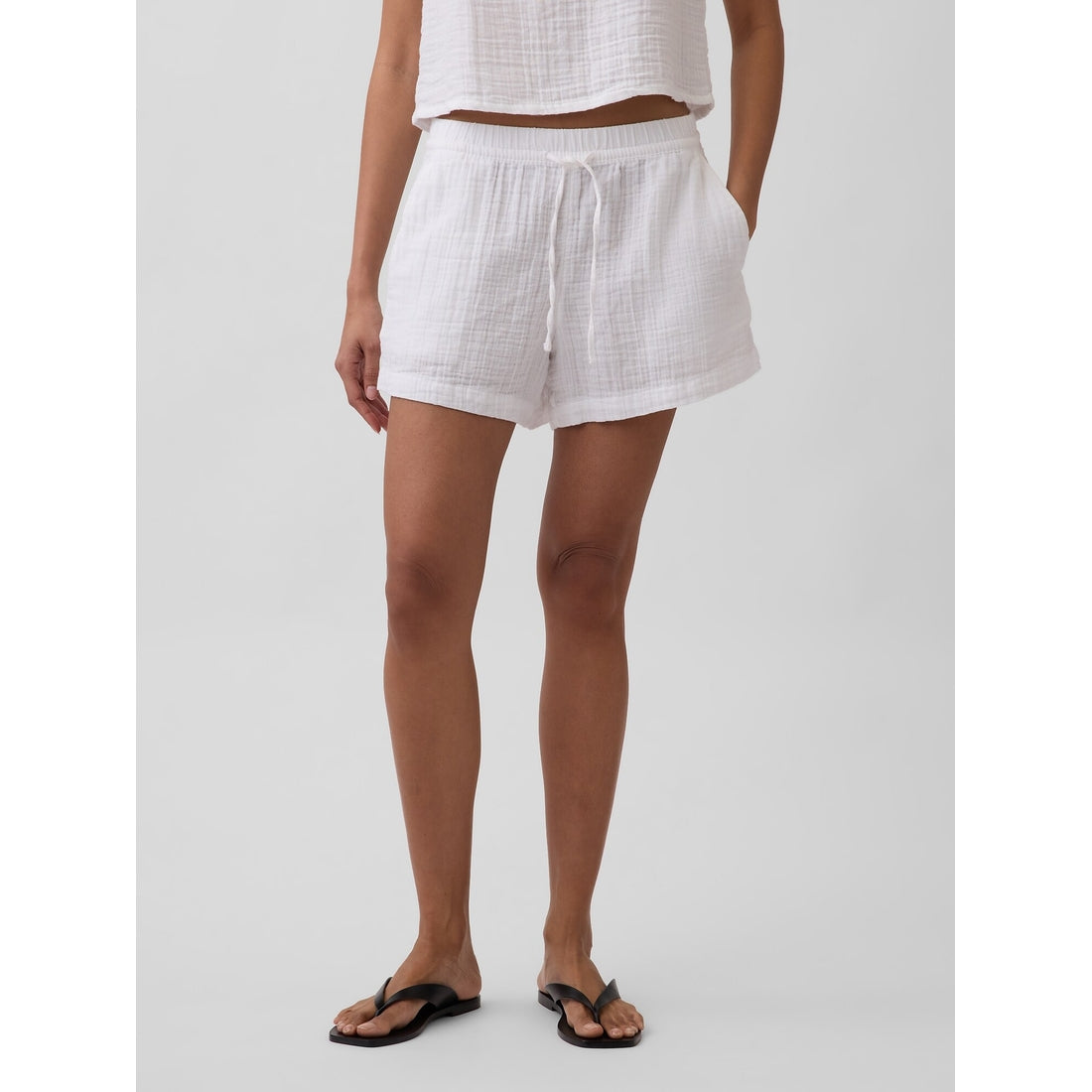 Women's 4" Cotton Gauze Denim Easy Shorts