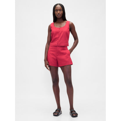 Women's 4" Mid Rise Linen-Blend Shorts