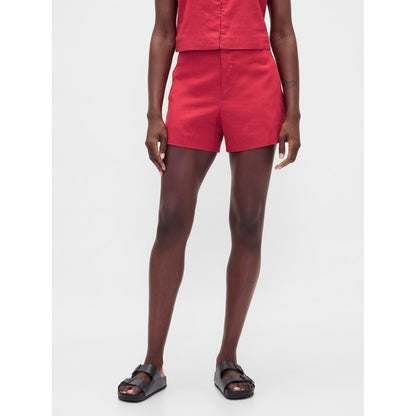 Women's 4" Mid Rise Linen-Blend Shorts
