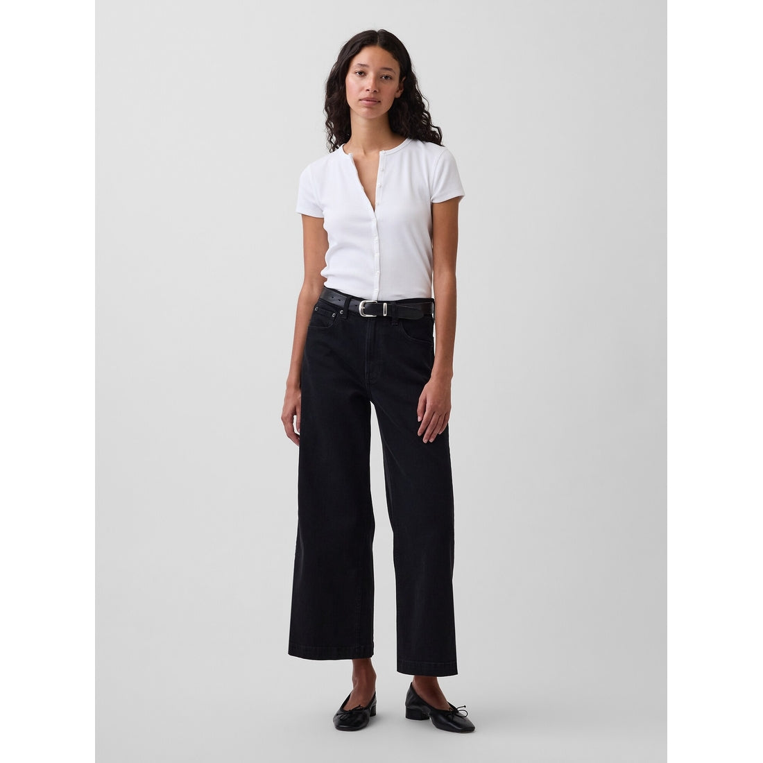Women's High Rise Stride Wide-Leg Ankle Jeans