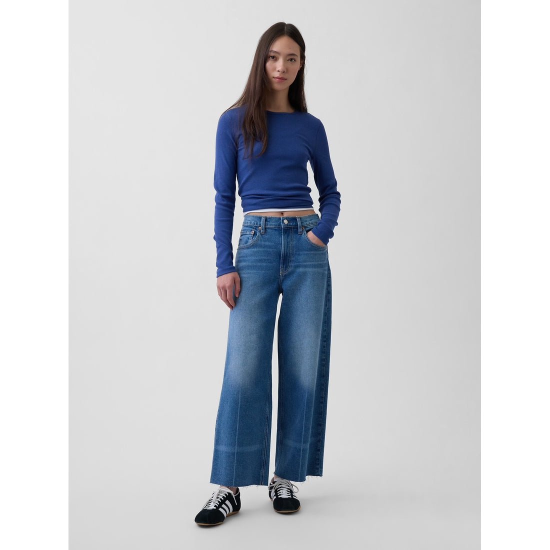 Women's High Rise Stride Wide-Leg Ankle Jeans