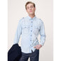 Men's Relaxed-Fit Washed Denim Utility Shirt
