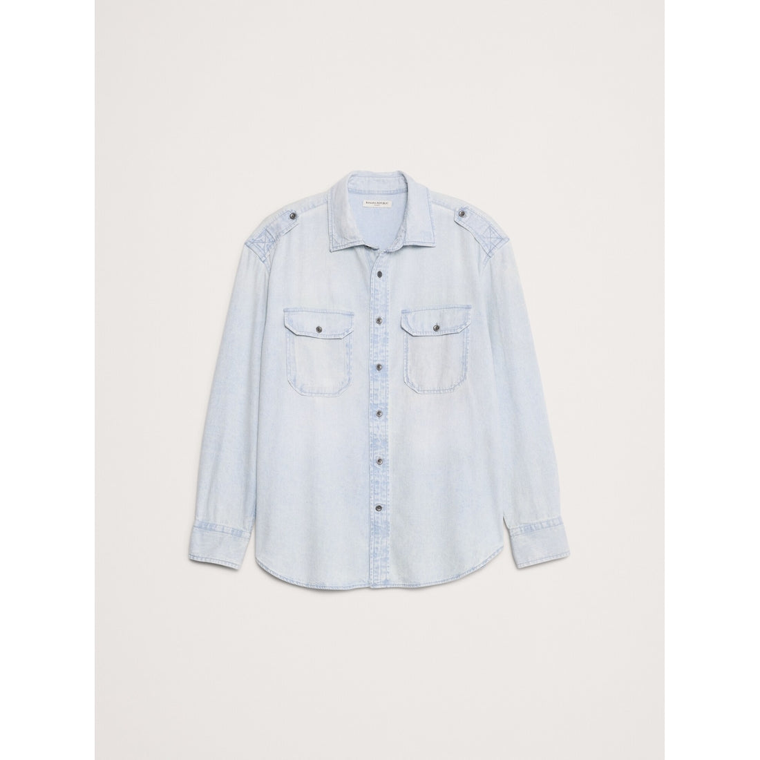 Men's Relaxed-Fit Washed Denim Utility Shirt