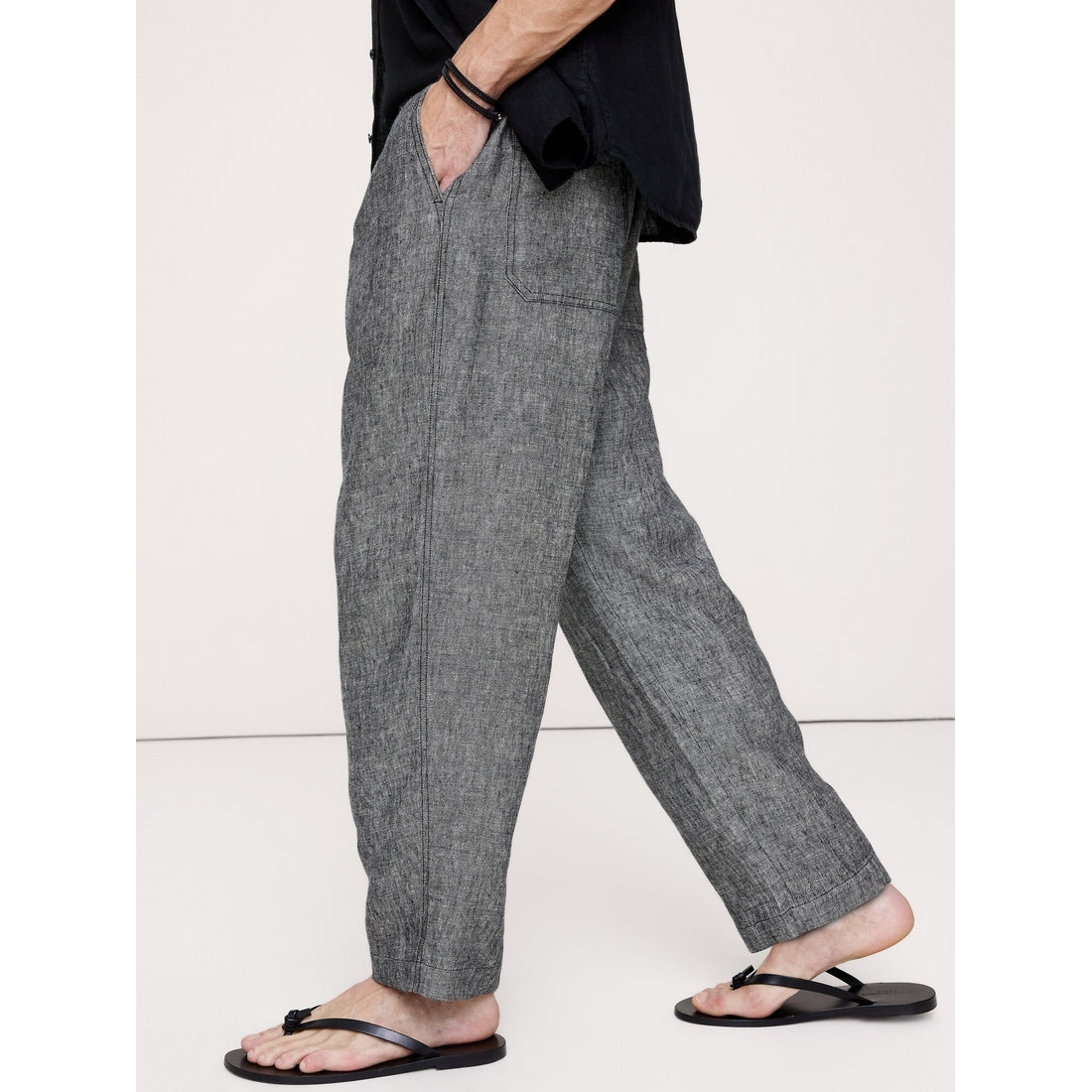 Men's Loose Linen Pull-On Beach Pant
