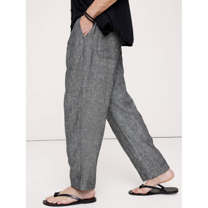 Men's Loose Linen Pull-On Beach Pant