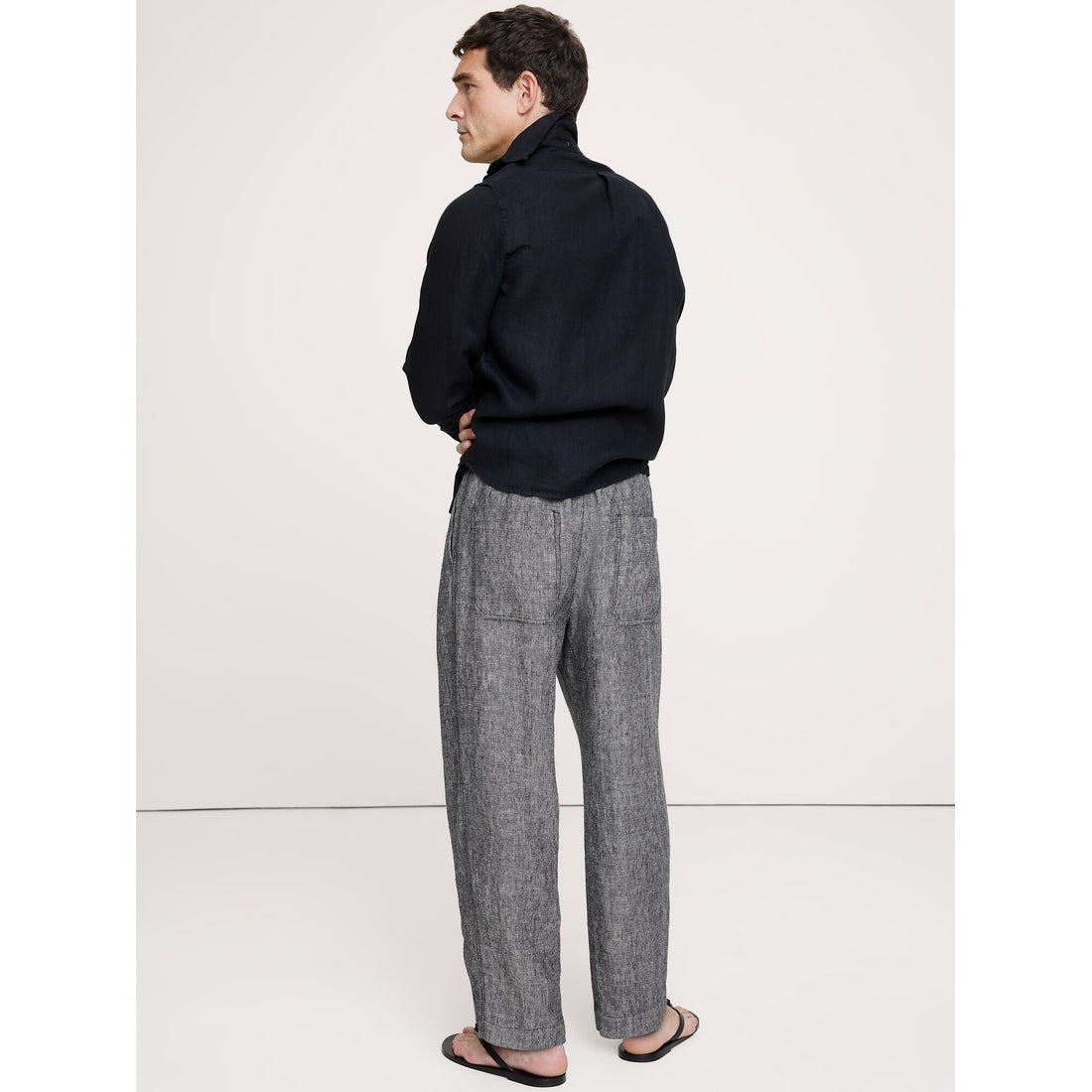 Men's Loose Linen Pull-On Beach Pant