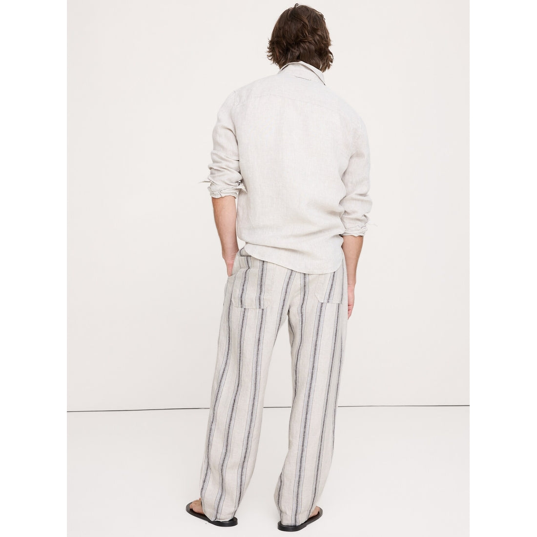 Men's Loose Linen Pull-On Beach Pant