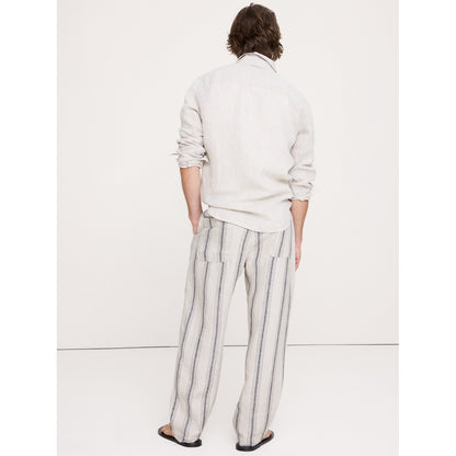 Men's Loose Linen Pull-On Beach Pant
