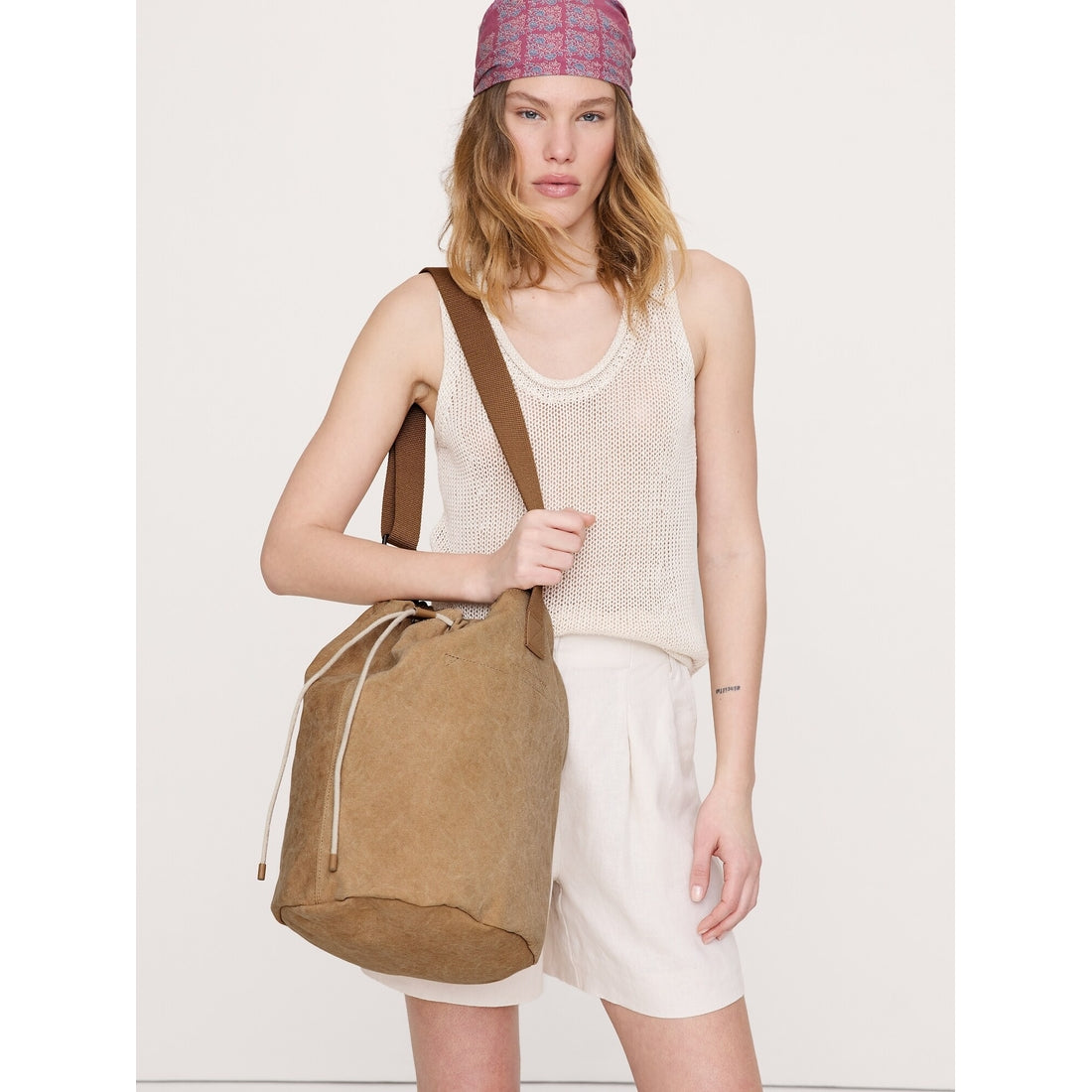 Cotton Canvas Crossbody Bag