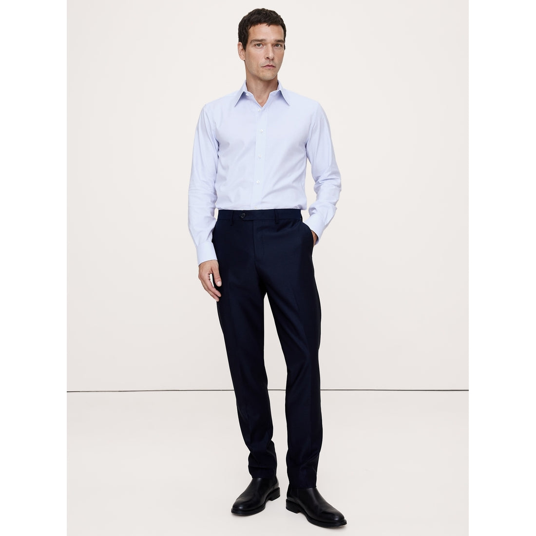 Men's Slim-Fit Wrinkle-Resistant Dress Shirt