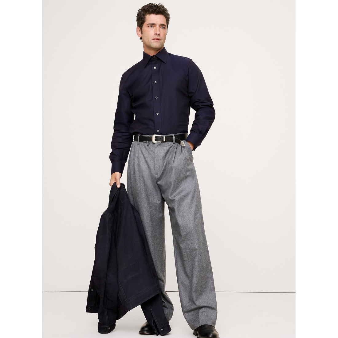 Men's Slim-Fit Wrinkle-Resistant Dress Shirt