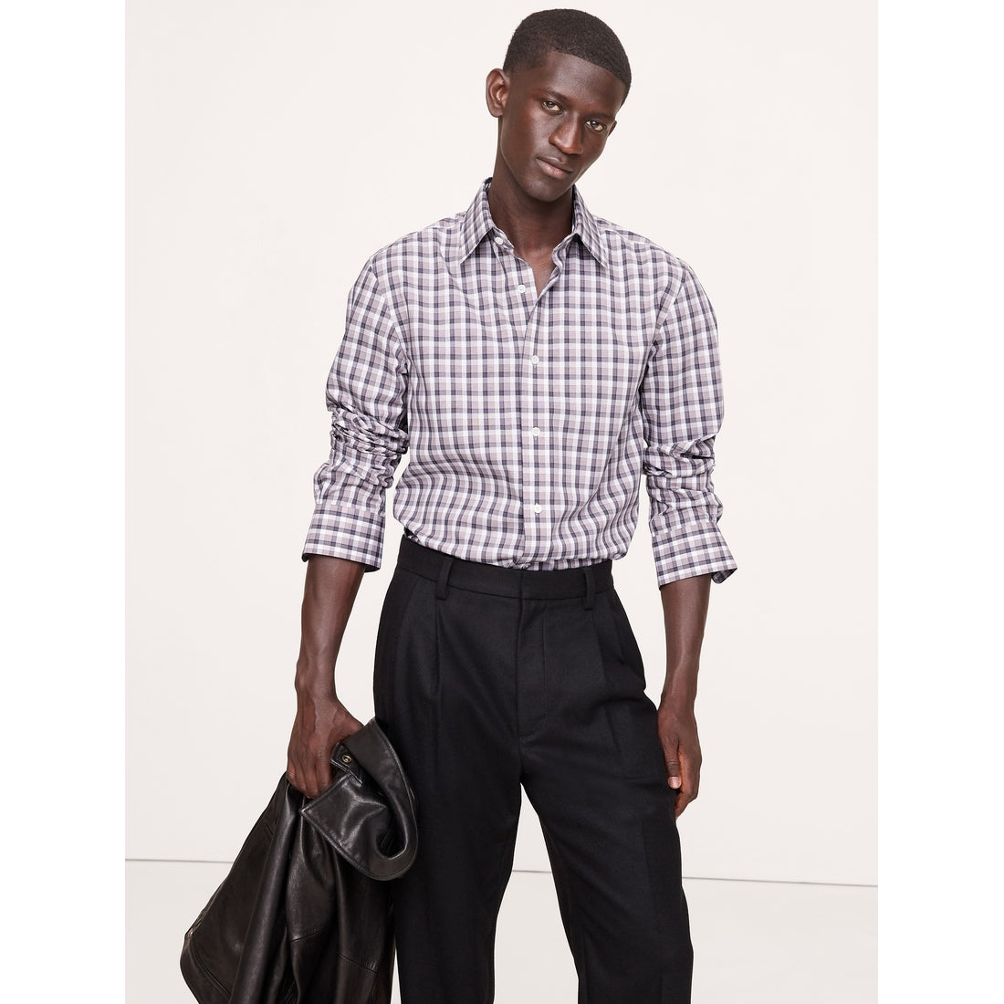 Men's Slim-Fit Wrinkle-Resistant Dress Shirt