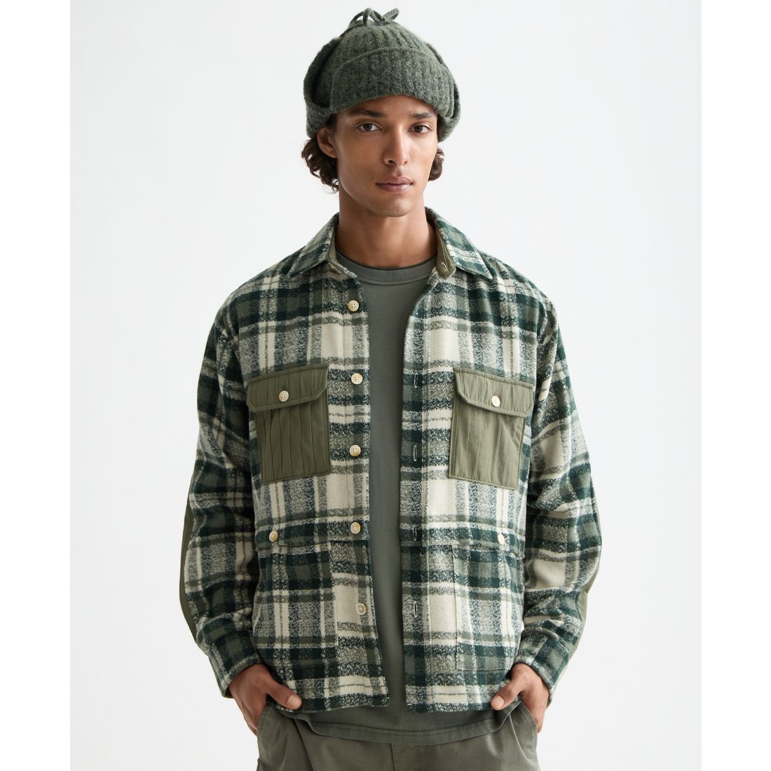 Scotch & Soda Men's Relaxed Fit Patchwork Shirt