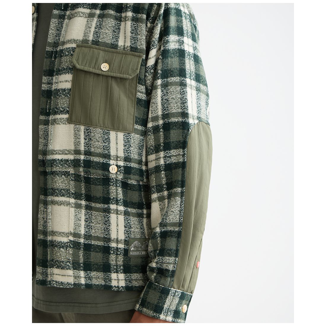 Scotch & Soda Men's Relaxed Fit Patchwork Shirt