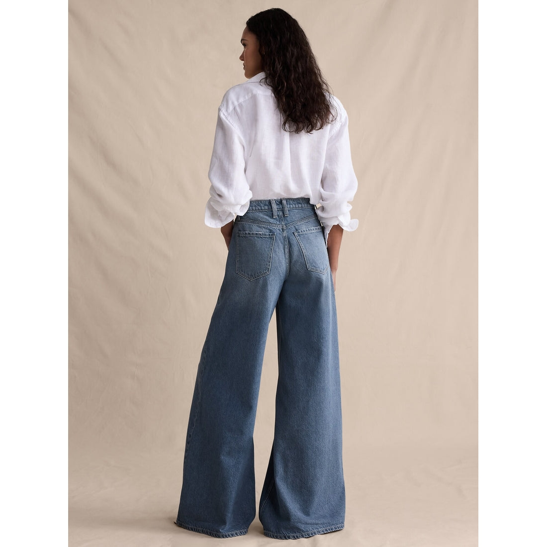 Women's High-Rise Wide-Leg Lightweight Palazzo Jean