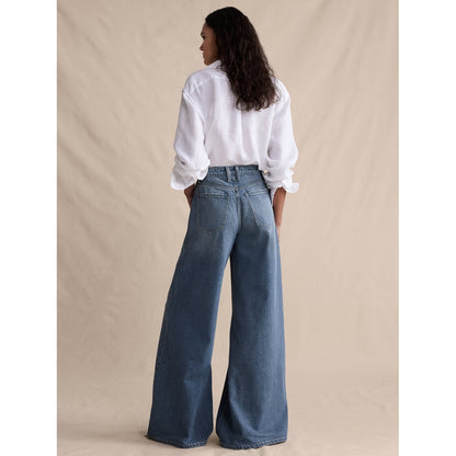 Women's High-Rise Wide-Leg Lightweight Palazzo Jean