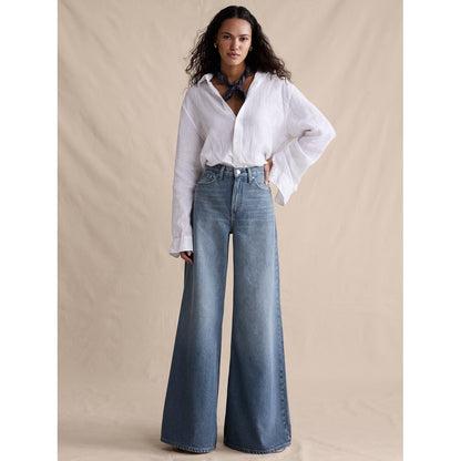Women's High-Rise Wide-Leg Lightweight Palazzo Jean