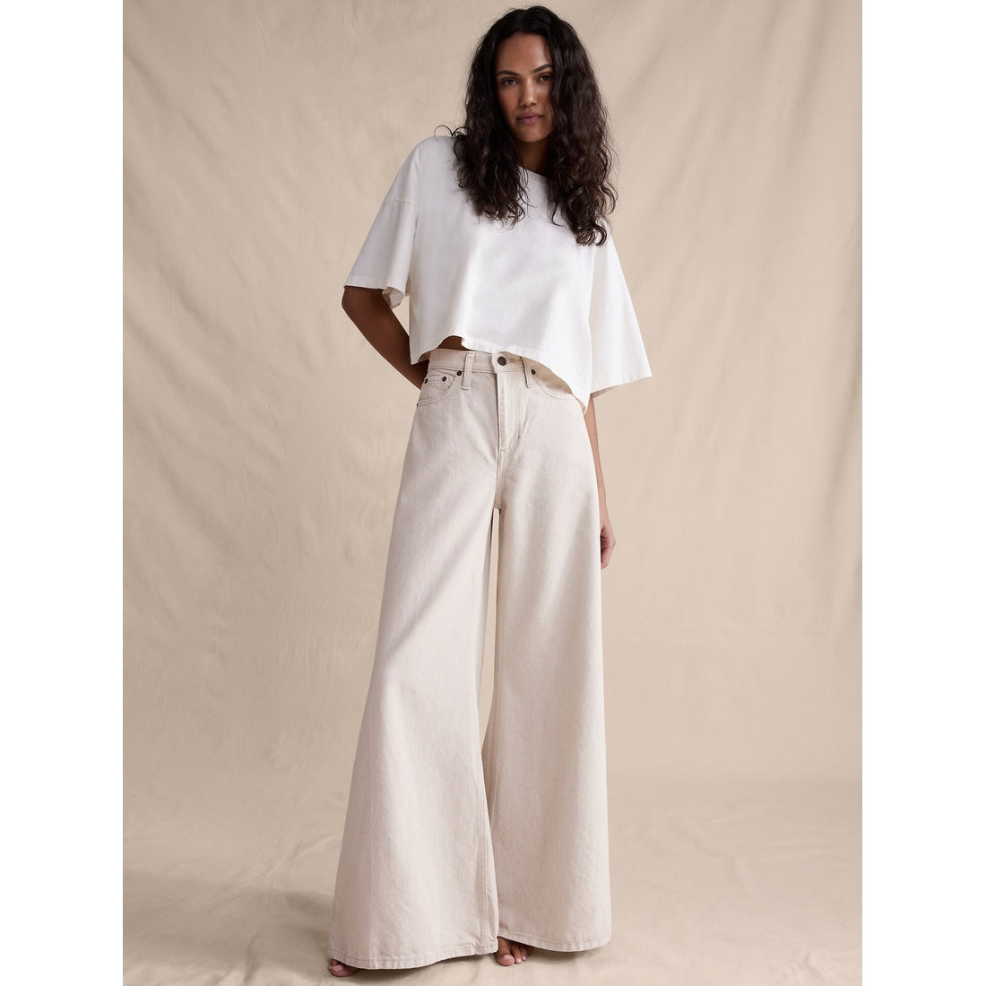 Women's High-Rise Wide-Leg Lightweight Palazzo Jean