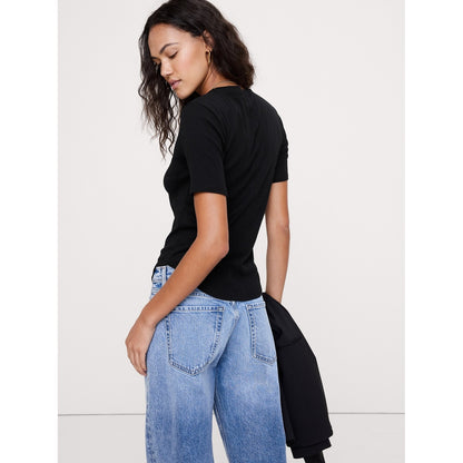 Women's Airy Cotton Elbow-Sleeve T-Shirt