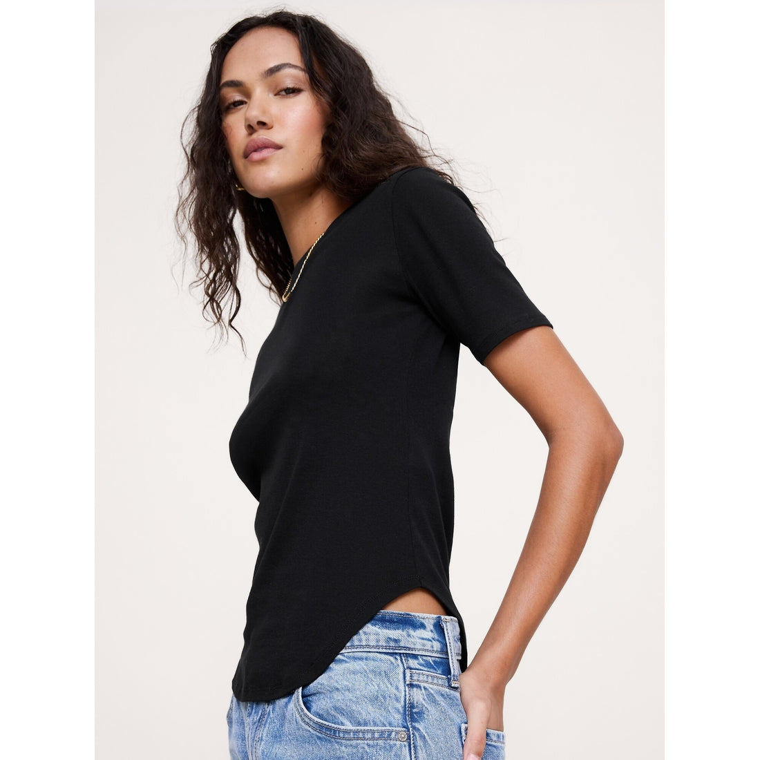 Women's Airy Cotton Elbow-Sleeve T-Shirt