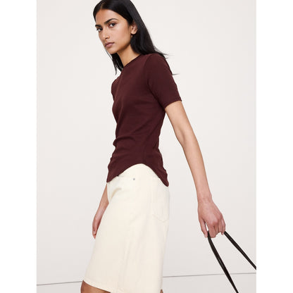 Women's Airy Cotton Elbow-Sleeve T-Shirt
