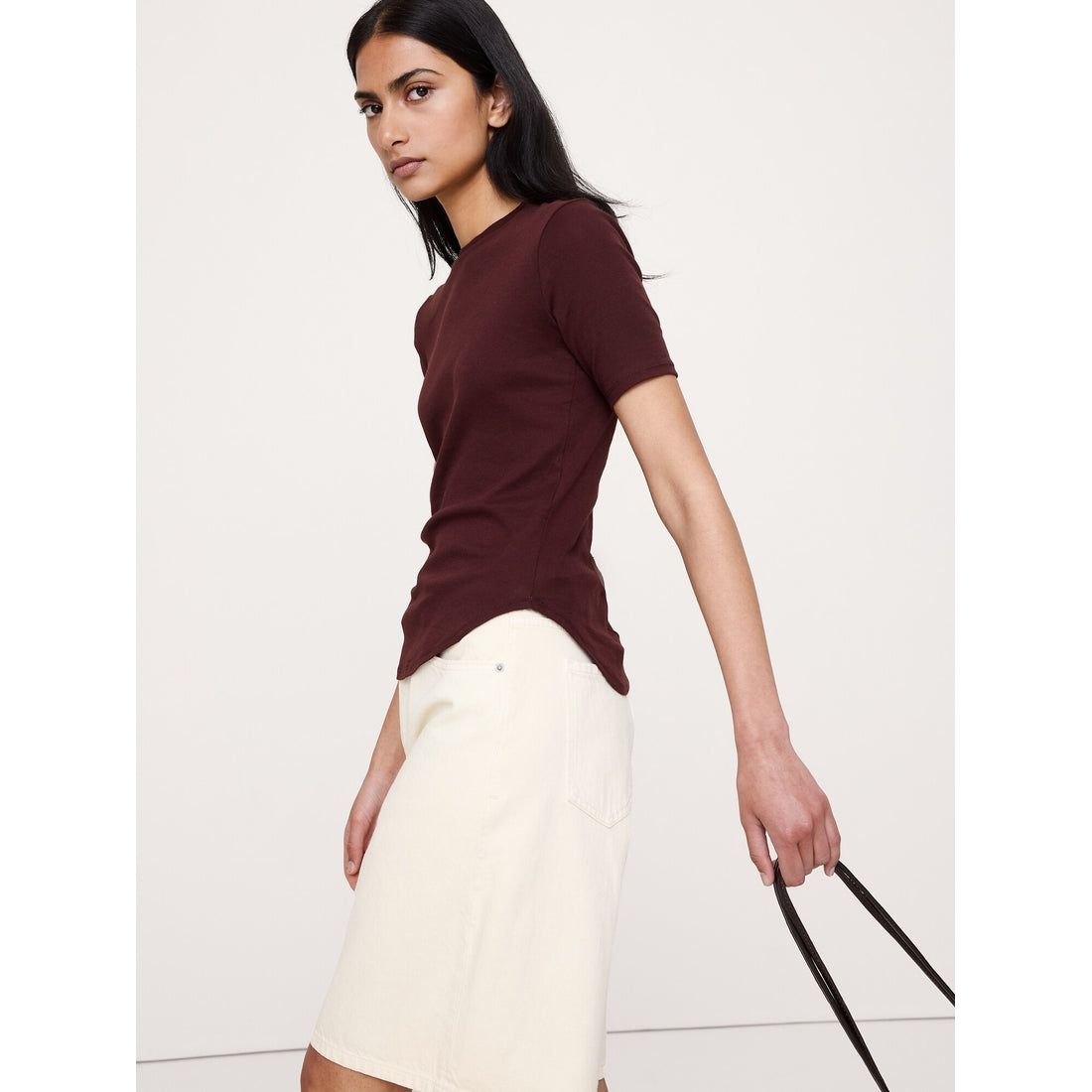 Women's Airy Cotton Elbow-Sleeve T-Shirt
