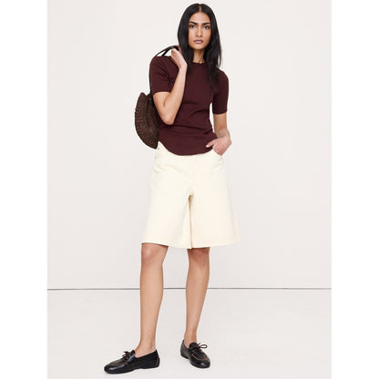 Women's Airy Cotton Elbow-Sleeve T-Shirt