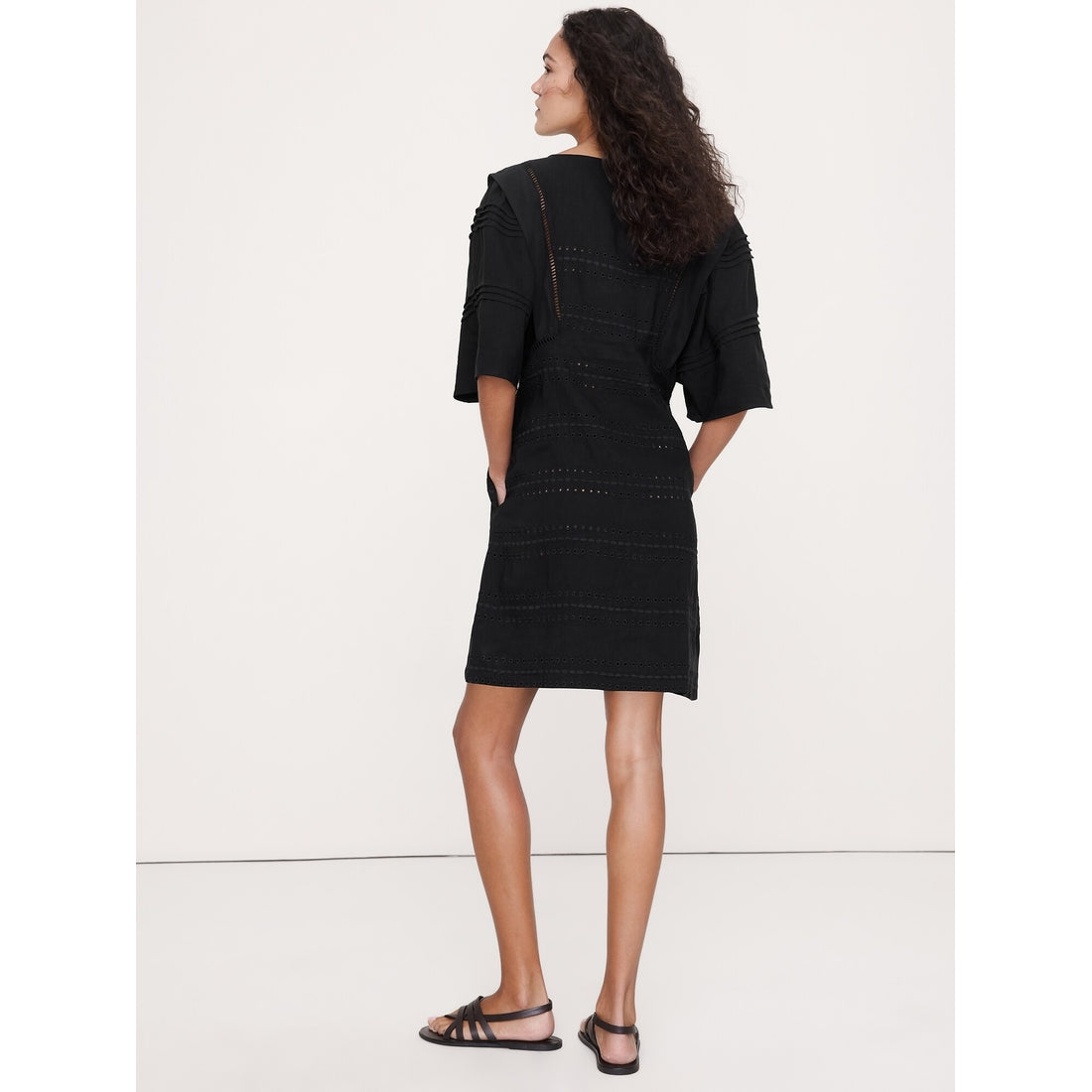 Women's Tencel™-Linen Eyelet Mini Dress