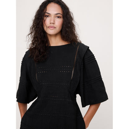 Women's Tencel™-Linen Eyelet Mini Dress