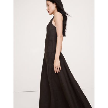 Women's Linen Pocket Maxi Dress