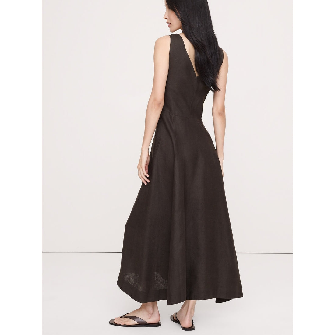 Women's Linen Pocket Maxi Dress