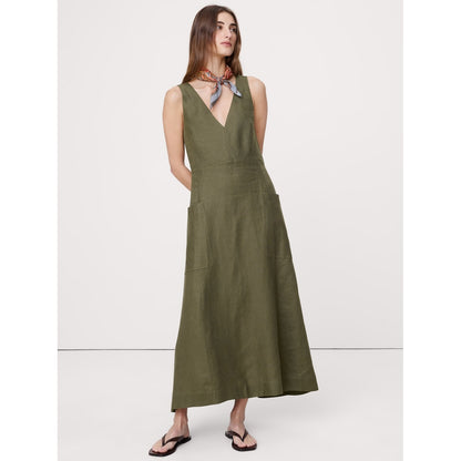 Women's Linen Pocket Maxi Dress