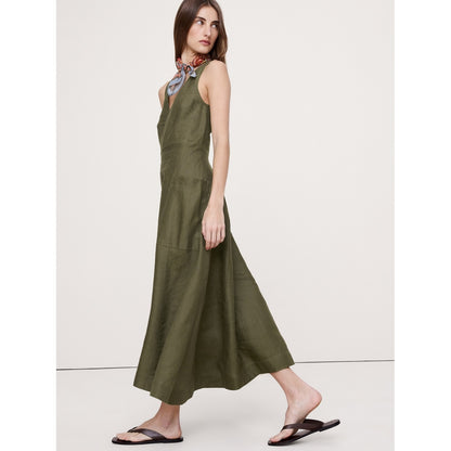 Women's Linen Pocket Maxi Dress