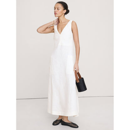 Women's Linen Pocket Maxi Dress