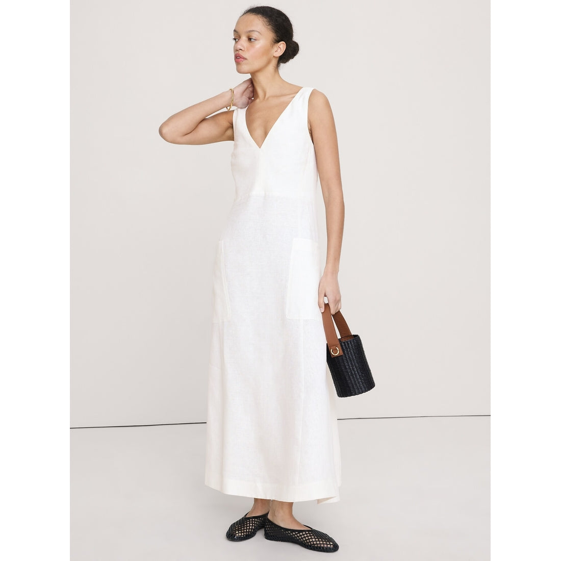 Women's Linen Pocket Maxi Dress