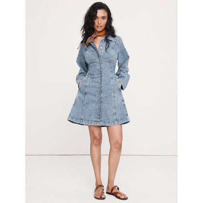 Women's Seamed Denim Mini Dress