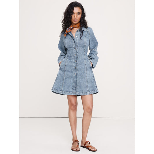 Women's Seamed Denim Mini Dress