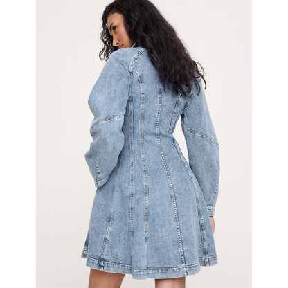 Women's Seamed Denim Mini Dress