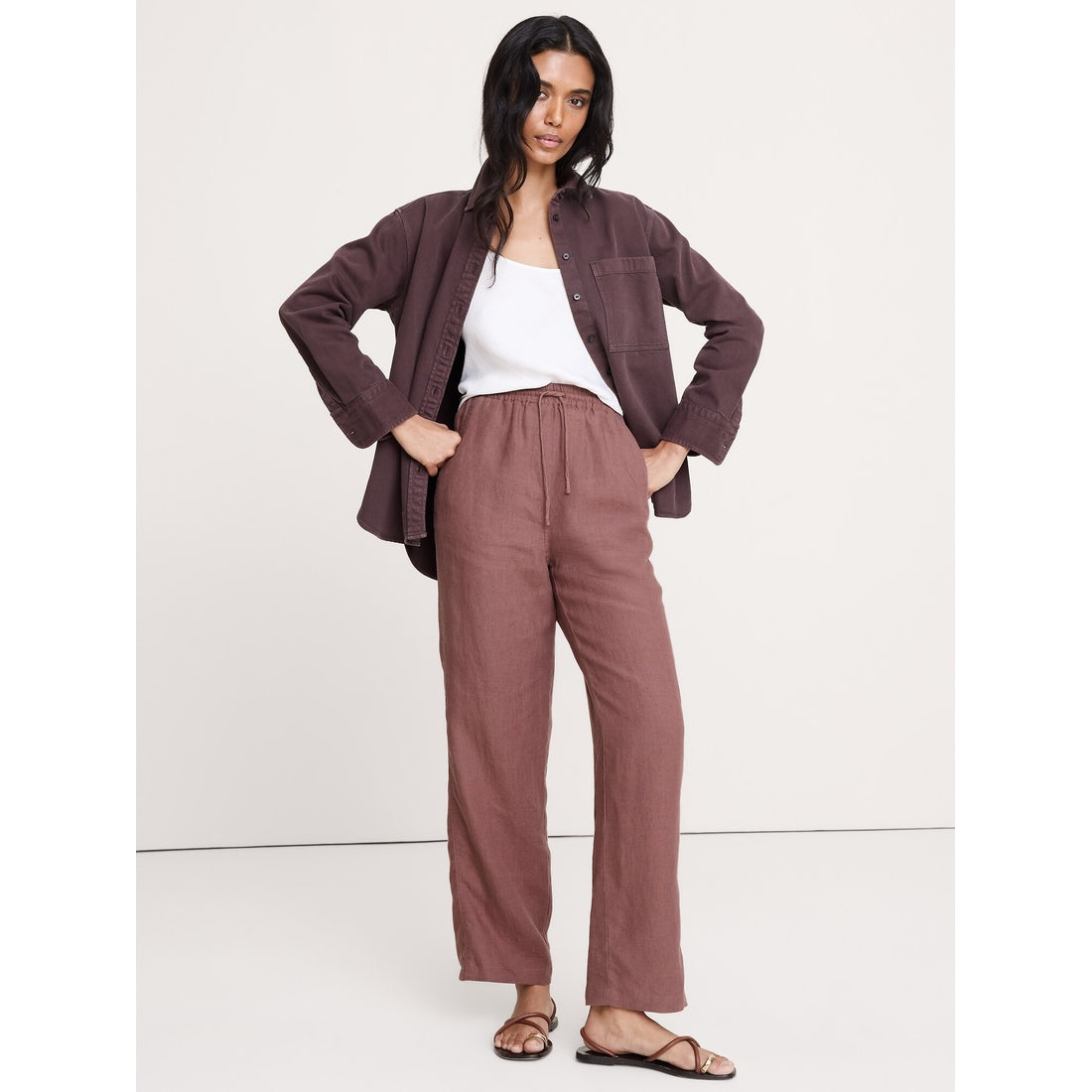 Women's The Getaway Straight-Leg Pull-On Pant In Linen